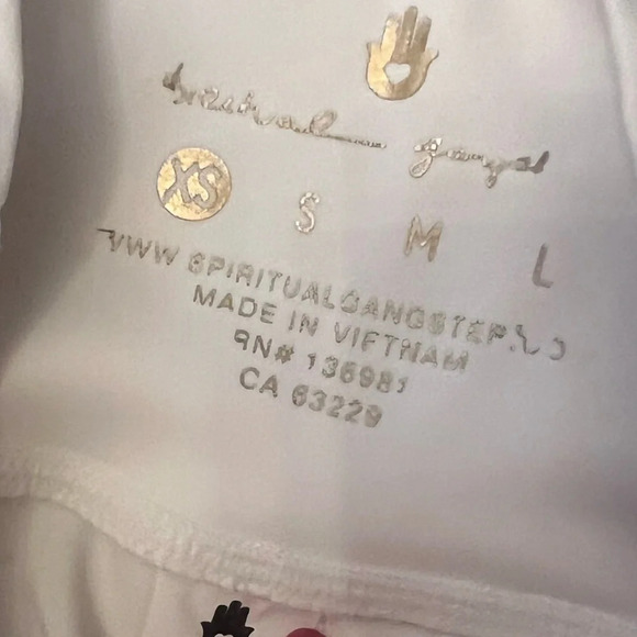 XS spiritual gangster leggings white 7/8 rainbow stripe in excellent condition - Picture 7 of 7